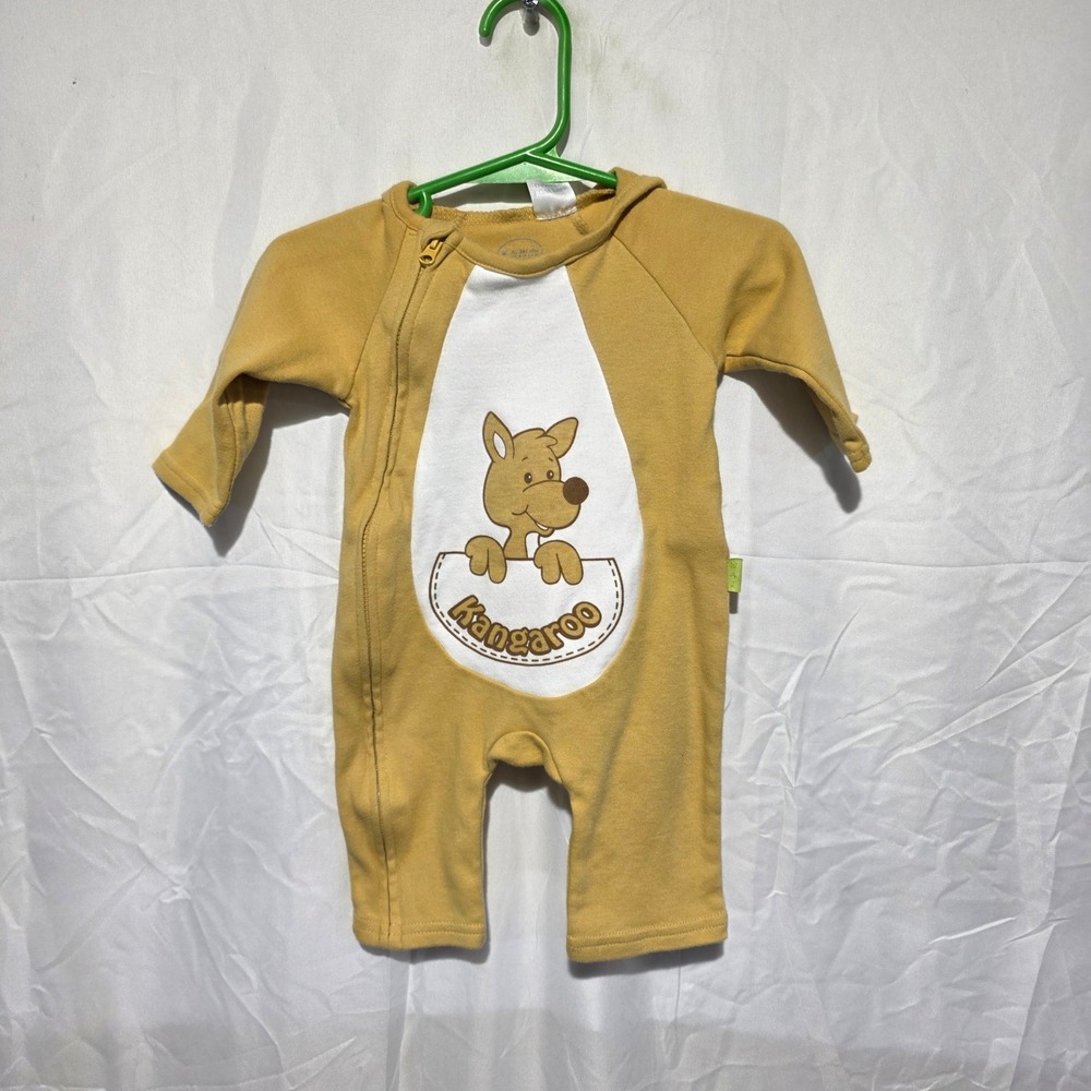 W.A. Jacobs Australia Kangaroo Baby Romper Set Cotton Yellow 0-3 Months 4pc